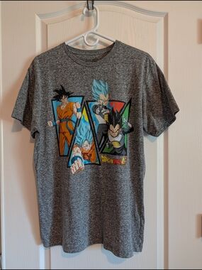 Dragon Ball Z Graphic Tee - Heather Gray Super Soft Cotton SZ LG